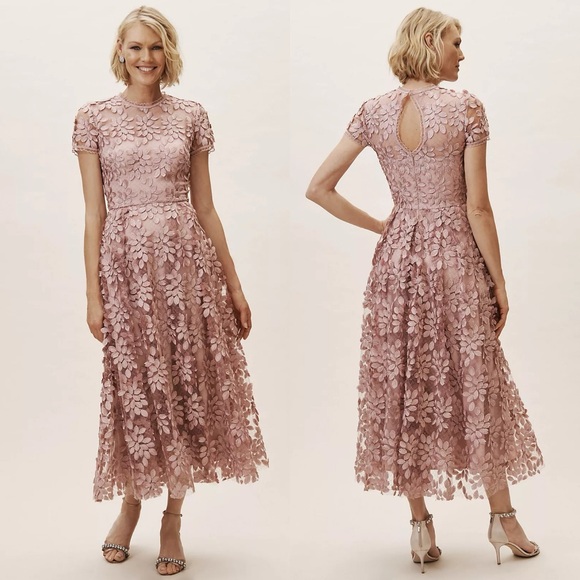 NWT BHLDN Virdia Lace Appliqué Floral Midi Dress Anthropologie - Picture 3 of 11